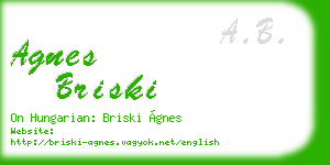 agnes briski business card